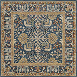 Antiquity Collection Handmade Traditional Oriental Premium Wool Area Rug Dark Blue / Multi