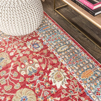 India Flower and Vine Burgundy Soft Area Rug