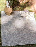 Casual Transitional Indoor Outdoor Flatweave Light Gray Area Rug