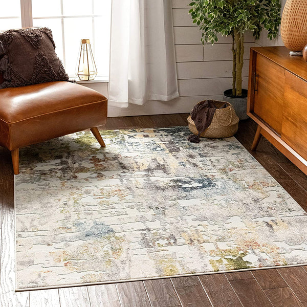 Azura Multi Abstract Distressed Pattern Runner Rug
