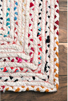 Hand Braided Ivory Multi-color Soft Area Rugs