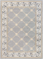 Timeless Fleur De Lis Traditional Area Rug Grey