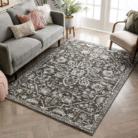 Dazzle DISA Grey Vintage Bohemian Oriental Distressed Area Rug