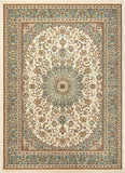 Sultan Medallion Ivory / Blue Oriental Area Rug Persian Floral