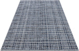 Boer Blue Geometric Lines Pattern Area Rug
