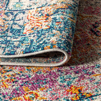 Bohemian FLAIR Boho Vintage Faded Navy/Cream Soft Area Rug