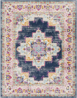 Melta Navy Ivory Traditional Soft Area Rug