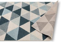 Isometry Modern dark blue Geometric Triangle Pattern Soft Area Rug