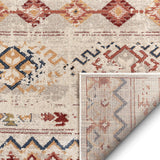 Red Vintage Stripes Pattern Area Rug