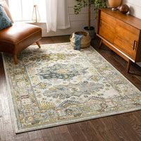 Novalie Ivory Patchwork Bohemian Medallion Pattern Area Rug