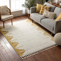 Kara Gold Nordic Tribal Area Rug