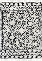 Miranda White Moroccan Shag Diamond Medallion Pattern Area Rug