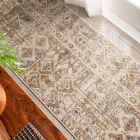 Varda Grey Tribal Patchwork Runner Rug