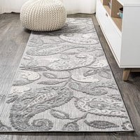 Julien Paisley High-Low Soft Area Rug Indoor Blue/Light Gray