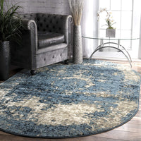 Vintage Distressed Blue Soft Area Rug