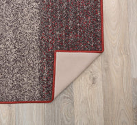 Box Pattern Red Gray Area Rug Non-Slip Non Skid