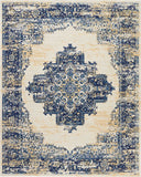 Navy Blue White Distressed Persian Area Rugs