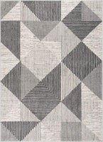 Lisbon Lujo Mid-Century Modern Geometric Grey Area rug