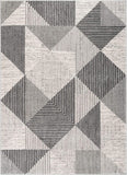 Lisbon Lujo Mid-Century Modern Geometric Grey Area rug
