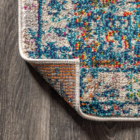 Bohemian FLAIR Boho Vintage Faded Navy/Cream Soft Area Rug