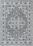 Boer Grey Oriental Medallion Pattern Area Rug