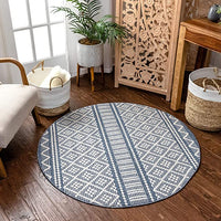 Ventova Denim Blue Tribal Geometric Area Rug