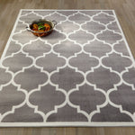 Gray/Grey White Area Rug