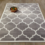 Gray/Grey White Area Rug