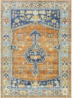 Darya Outdoor Medallion Soft Area Rug Orange/Navy