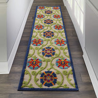 Aloha Blue Multi-color Indoor Outdoor Area Rug