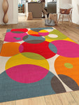 Vibrant Circle Area Rug Non-Slip/ No Skid