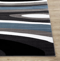 Gray/Grey Blue Abstract Area Rug