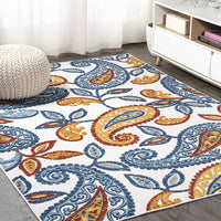 Julien Paisley High-Low Soft Area Rug Indoor Blue/Light Gray