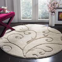Premium Swirl Thick Plush Cream Beige Shag Rug