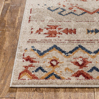 Red Vintage Stripes Pattern Area Rug