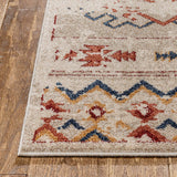 Red Vintage Stripes Pattern Area Rug
