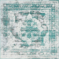 Vintage Distressed Turquoise Blue Area Rugs