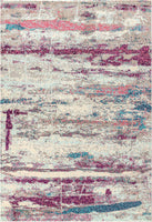 Contemporary Modern Abstract Brushstroke Cream/Pink Rug