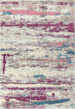 Contemporary Modern Abstract Brushstroke Cream/Pink Rug