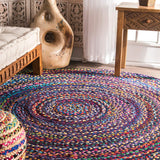 Hand Braided Blue Soft Area Rugs