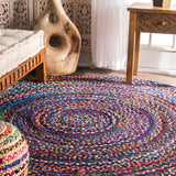 Hand Braided Blue Soft Area Rugs