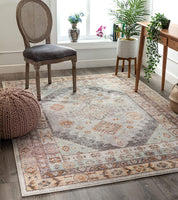 Rodeo Virden Grey Bohemian Eclectic Tribal Aztec Distressed Area Rug