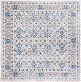 Damask Trellis Soft Area Rug, Light Grey / Blue