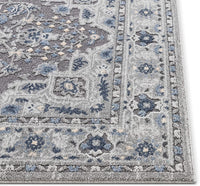 Boer Grey Oriental Medallion Pattern Area Rug