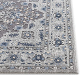 Boer Grey Oriental Medallion Pattern Area Rug