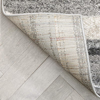 Nerja Grey & Ivory Stripes Abstract Geometric Pattern Area Rug 8x10 (7'10" x 9'10")