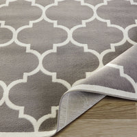 Gray/Grey White Area Rug
