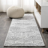 Jordan Art Deco Geometric Indoor/Outdoor White/Black Area Rug