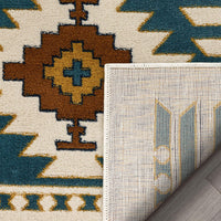 Noble Blue Southwestern Medallion Soft Rug