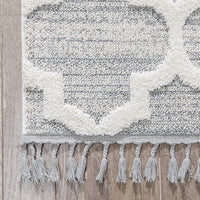 Vera Cream | Moroccan Lattice High-Lo Textured | Area Rug